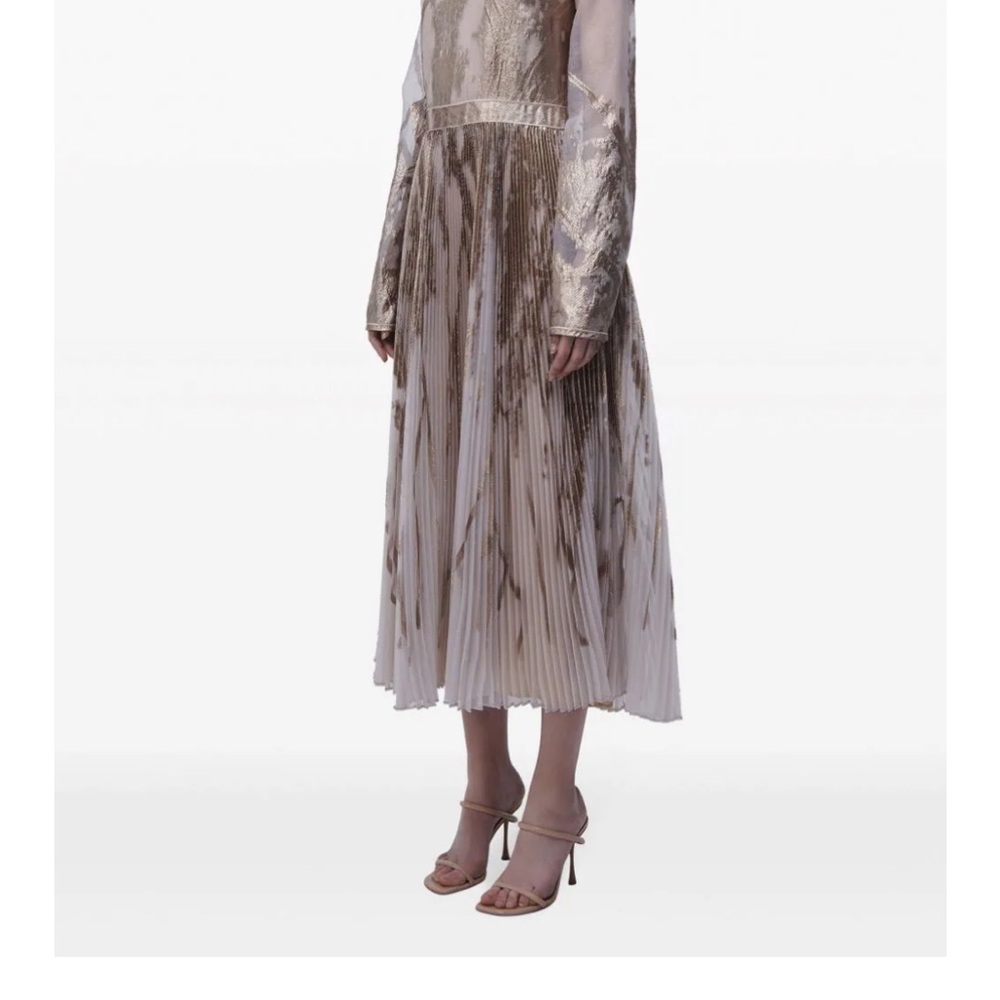 Jonathan Simkhai Gold Long Sleeve Dress - Picture 5 of 8